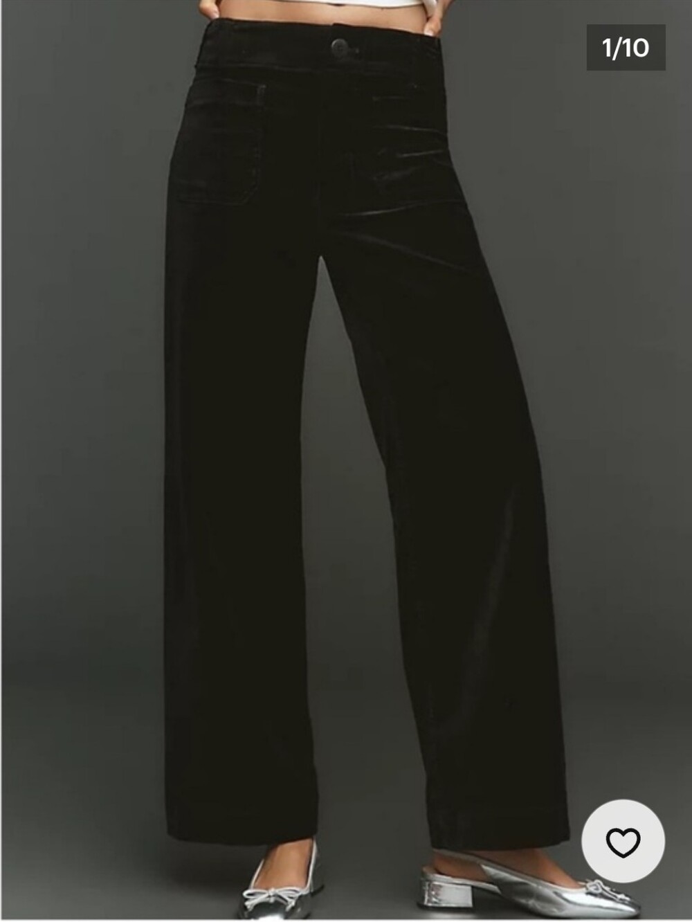 Anthropologie Maeve The Collette Wide Leg Full Length Corduroy PantsSz 28  Black